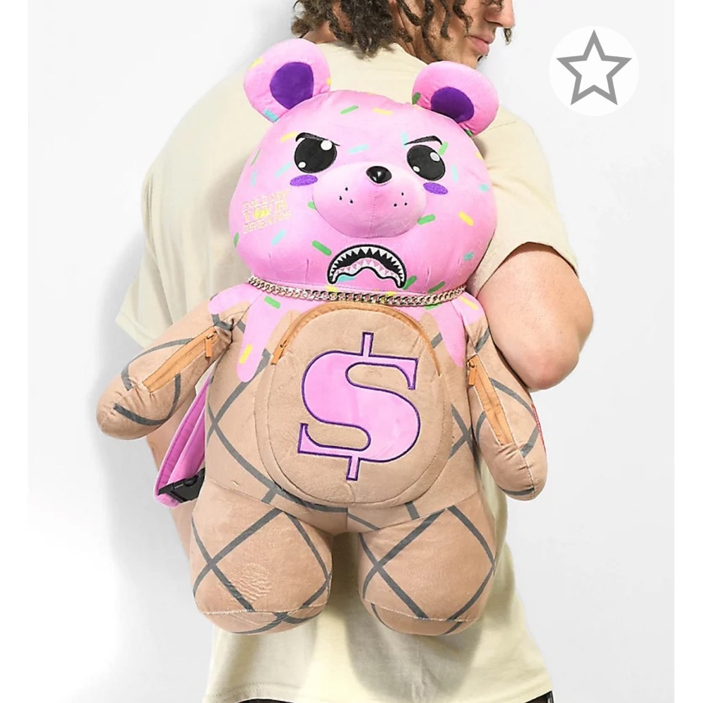Sprayground I Scream Pink Bear Backpack